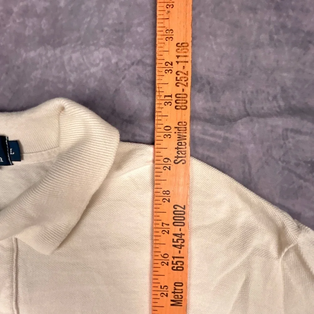 Vintage‎ Polo Ralph Lauren Cream Polo Shirt Lime Green Pony Y2K Mens Large